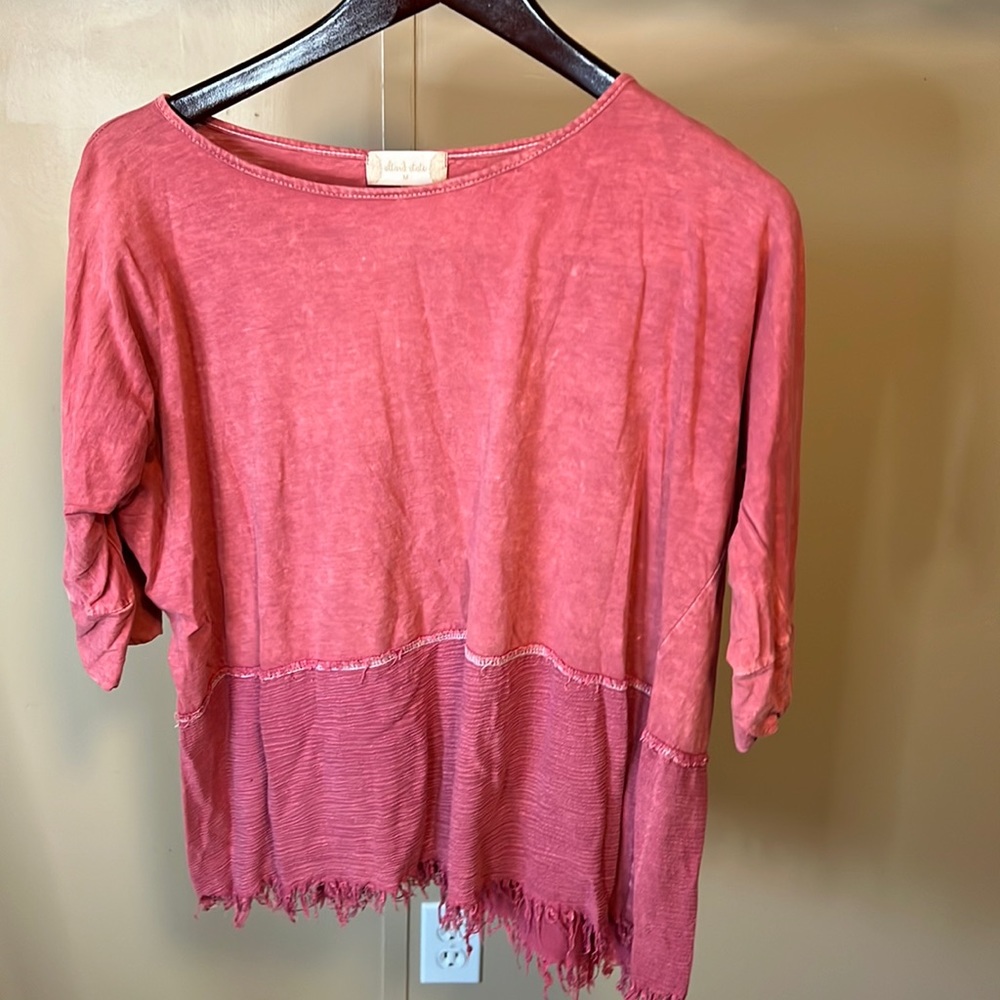 Rustic fringe bottom blouse